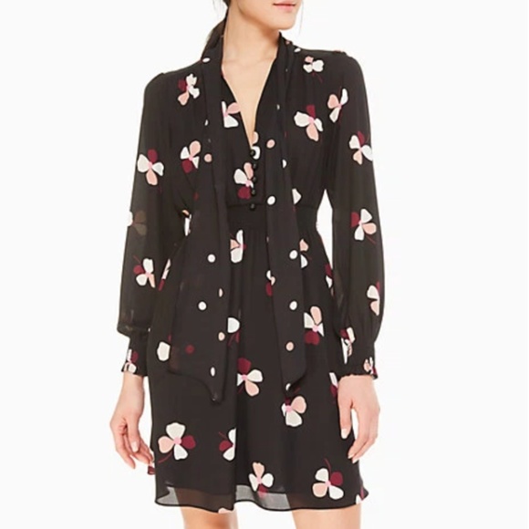 Kate Spade Black Floral Midi Dress - Picture 5 of 8